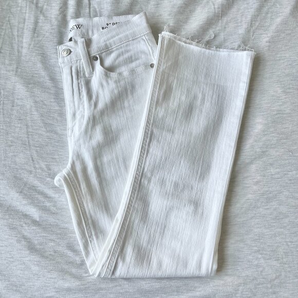 J.Crew Mid-Rise Cropped Demi-Boot White Jeans Size 24 - Picture 2 of 7